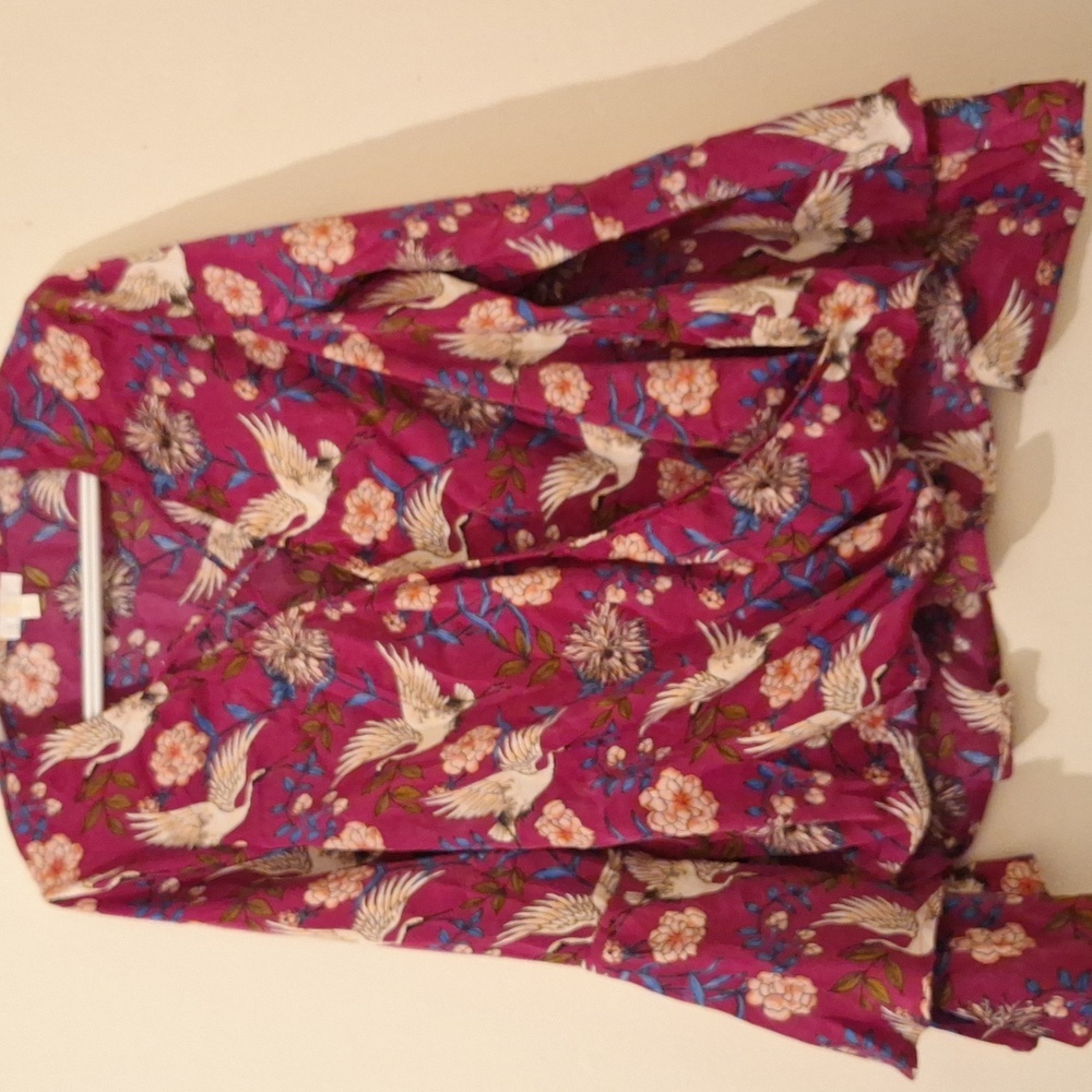 Charming Charlie crane print blouse